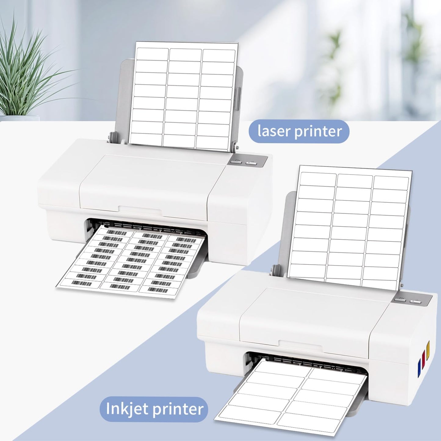 1" x 2-5/8" Address Labels 600 Labels Sticker Paper for Laser/Inkjet Printer Mailing Labels 8.5"×11"-White/20 Sheet