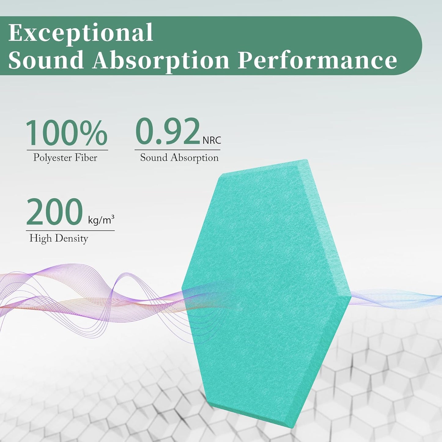 Hexagonal Acoustic Panels-18 Pack High-Density Sound Absorbing Panels 12"X10"X0.4" for Enhanced Noise Reduction, DIY Design, Idea for Studios, Offices, and Home Theaters(Viking Blue)