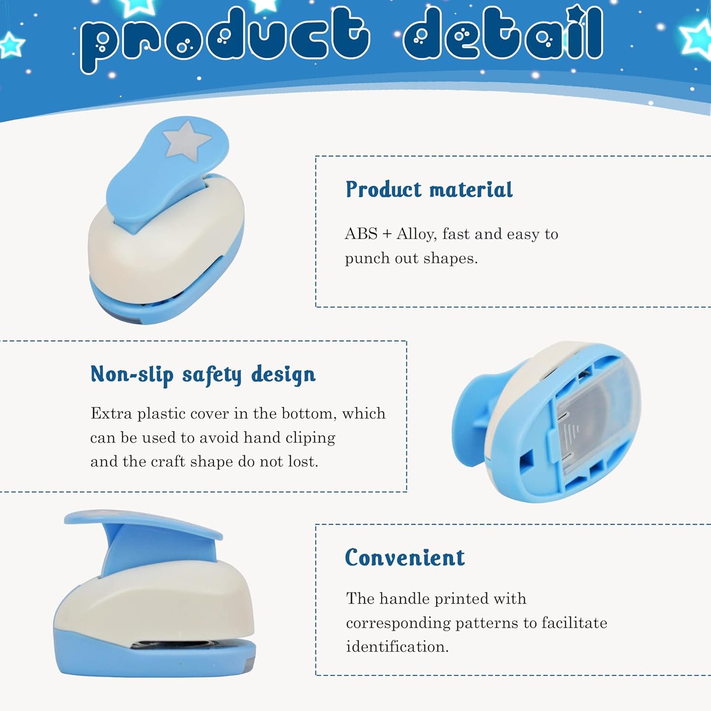 Star Hole Punch for Paper Crafts, 1.5-Inch Across, Small Hole Star Punch Cutter, Lever Punch Shape for Card Making, Scrapbooking, DIY Arts