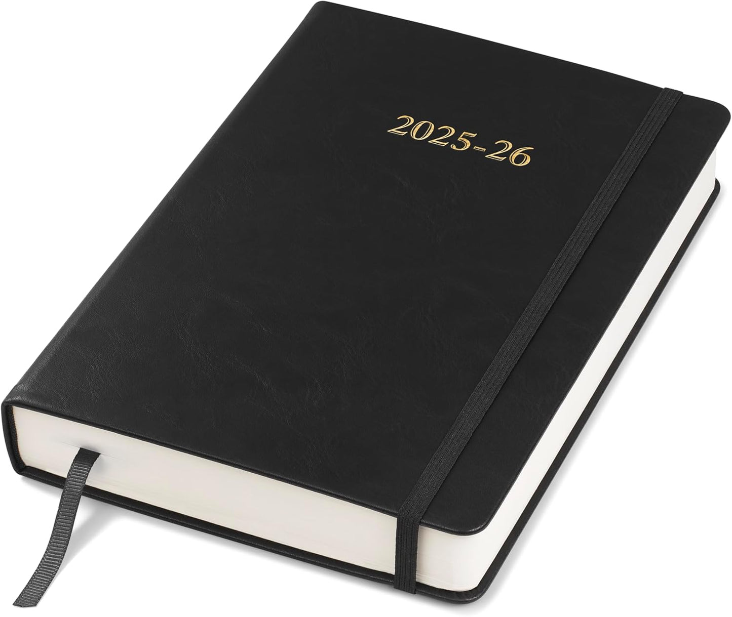 Wykeham's Executive 2025-26 Daily Journal Planner – Customization Available – Mid-Year Academic Diary (Black, 8.5"×5.5")