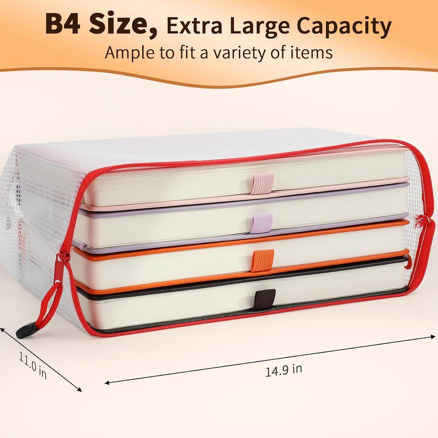 Umriox Zipper Mesh Document Pouch, 14.9x11.0 (6 Colors, 18 Packs), Clear Zipper Pouches, Waterproof Zipper Pouches for Craft Projects Office Supplies Cosmetics Travel Storage