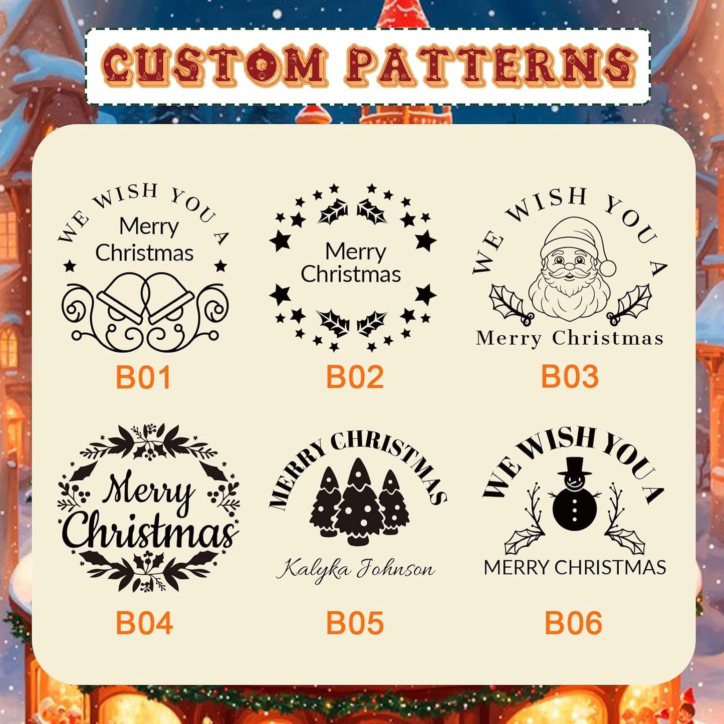 HDSD Custom Christmas Book Embosser, Personalized Book Embosser with Your Message, for Envelopes, Wedding Invitation, Christmas Gifts and More