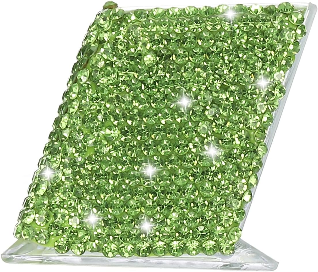 PATIKIL Rhinestone Business Card Holder, Crystal Business Card Holders Bling Business Card Organizer Display Stand for Desktop Desk Office Exhibition, Green