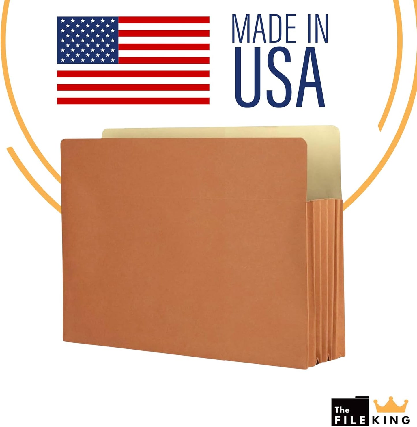 The File King Expanding Accordion File Folder | Letter Size | Box of 10 Redropes | 3.5” Expansion | Store and Organize Papers | Keep Records in One Place | Save Time Searching