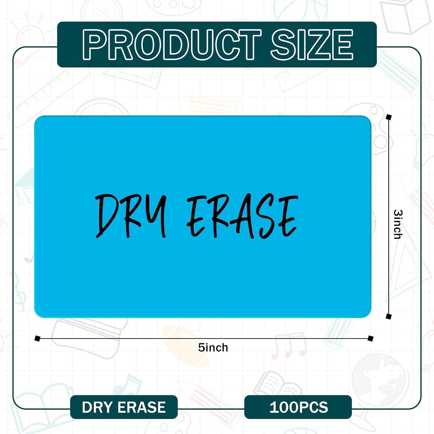 Harloon 100 Pcs Dry Erase Index Cards 3 x 5 Inch Laminated Reusable Dry Erase Note Cards Sheets for Office to Do List(Colorful)