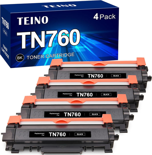 Comatible TN760 Toner Cartridges Replacement for Brother TN760 TN-760 TN730 TN-730 TN 760 Toner Use with MFC-L2710DW MFC-L2750DW HL-L2350DW DCP-L2550DW HL-L2395DW HL-L2370DW HL-L2390DW Toner Cartridge