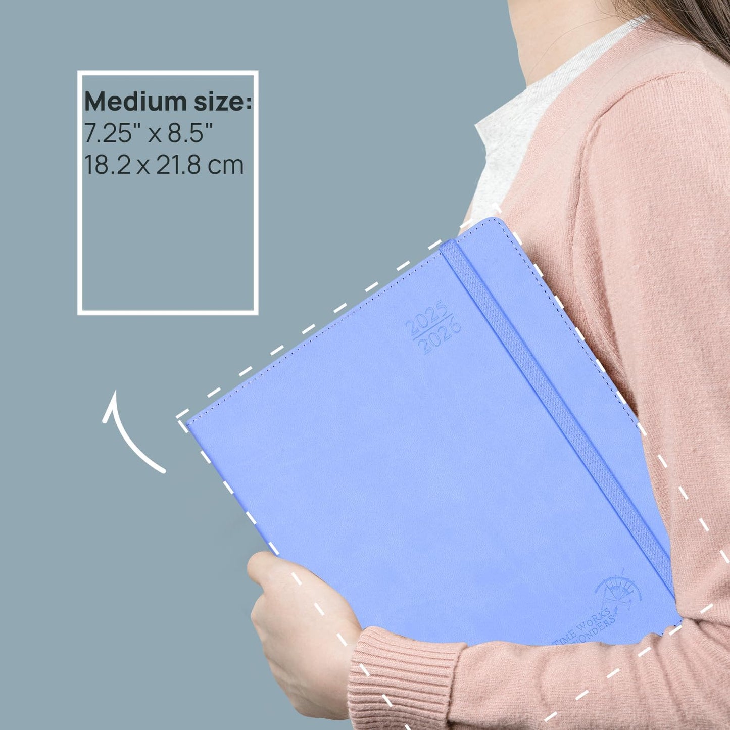 POPRUN Weekly Planner 2025-2026, 7.25'' x 8.5'', 15-Minute Hourly Appointment Book (July 2025-June 2026) with PU Leather Softcover, Monthly Tabs, Inner Pocket - Claret