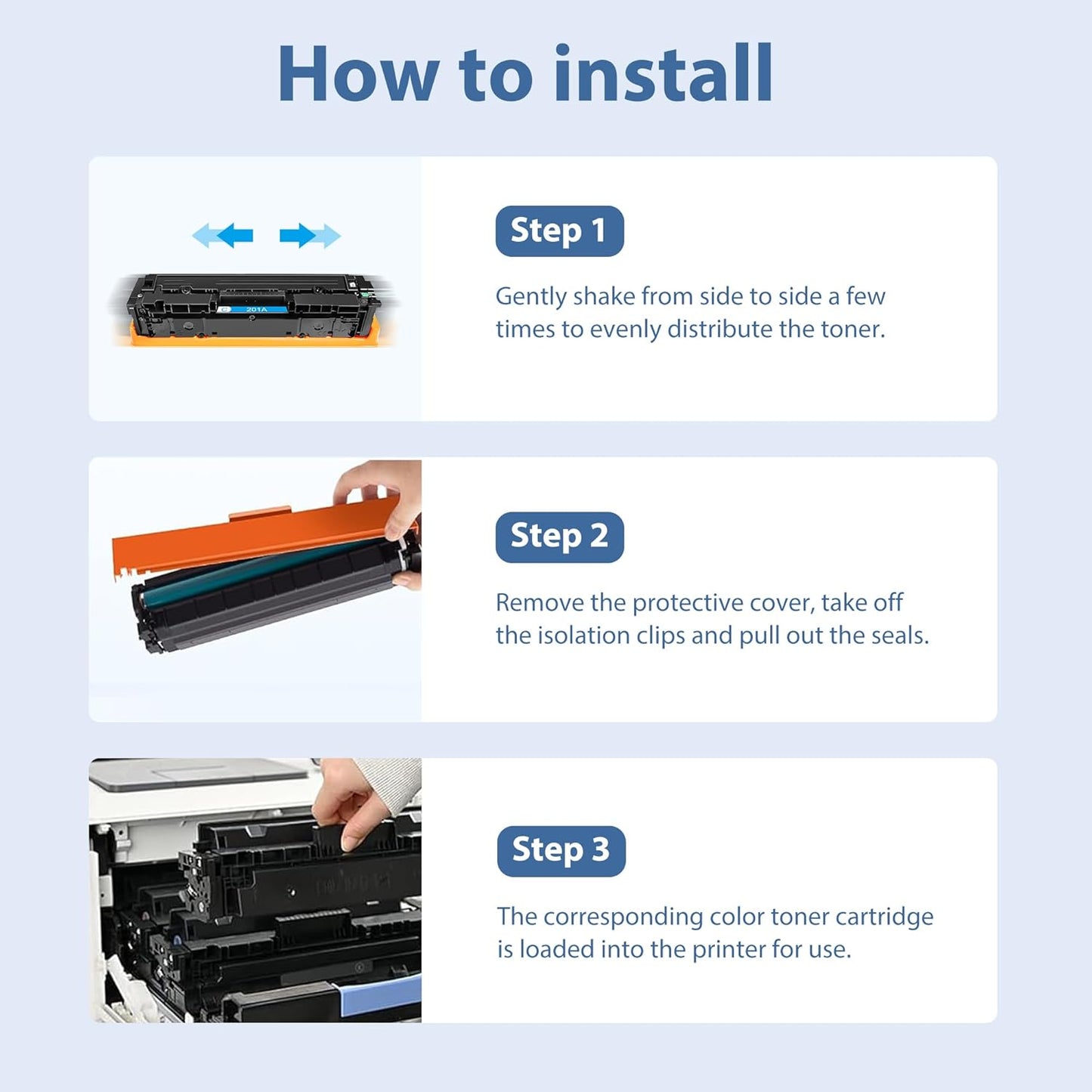 201A Toner Cartridges 4 Pack Compatible for HP Color Laserjet Pro M277dw Reaplacement for HP201A 201X Set High Yield with M252dw MFP M277dw M277n M277c6 Printer (Black/Cyan/Magenta/Yellow)
