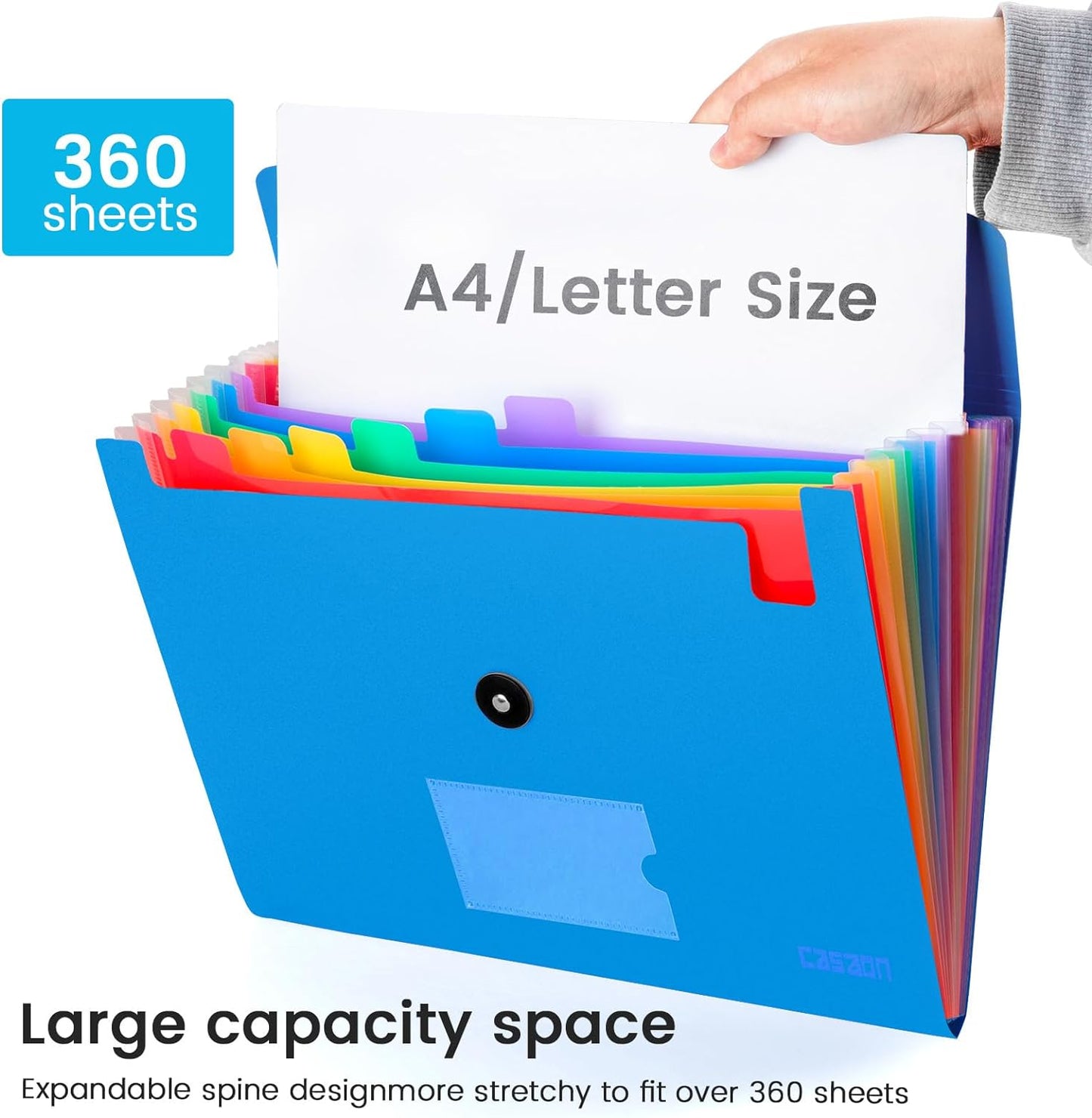 6 Pack Accordion File Organizer Expanding File Folder with 13-Pockets, A4 Letter Size Paper Document Receipt Holder for School Office Supplies