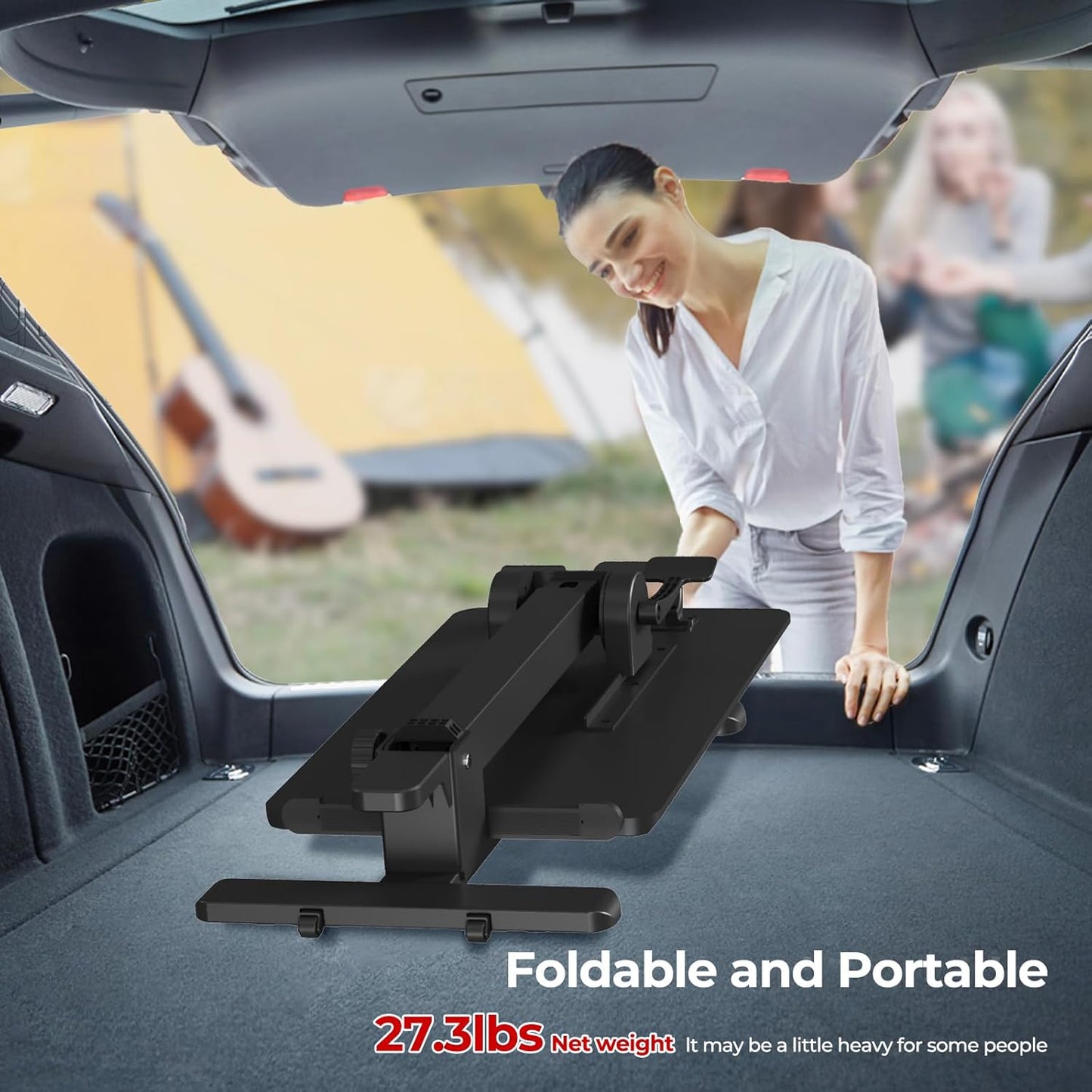 Foldable Mobile Standing Desk, 27 Inch Small Rolling Laptop Cart Height Adjustment, 90° Tiltable Sofaside Table, No Assembly Needed Portable Computer Workstation, Black