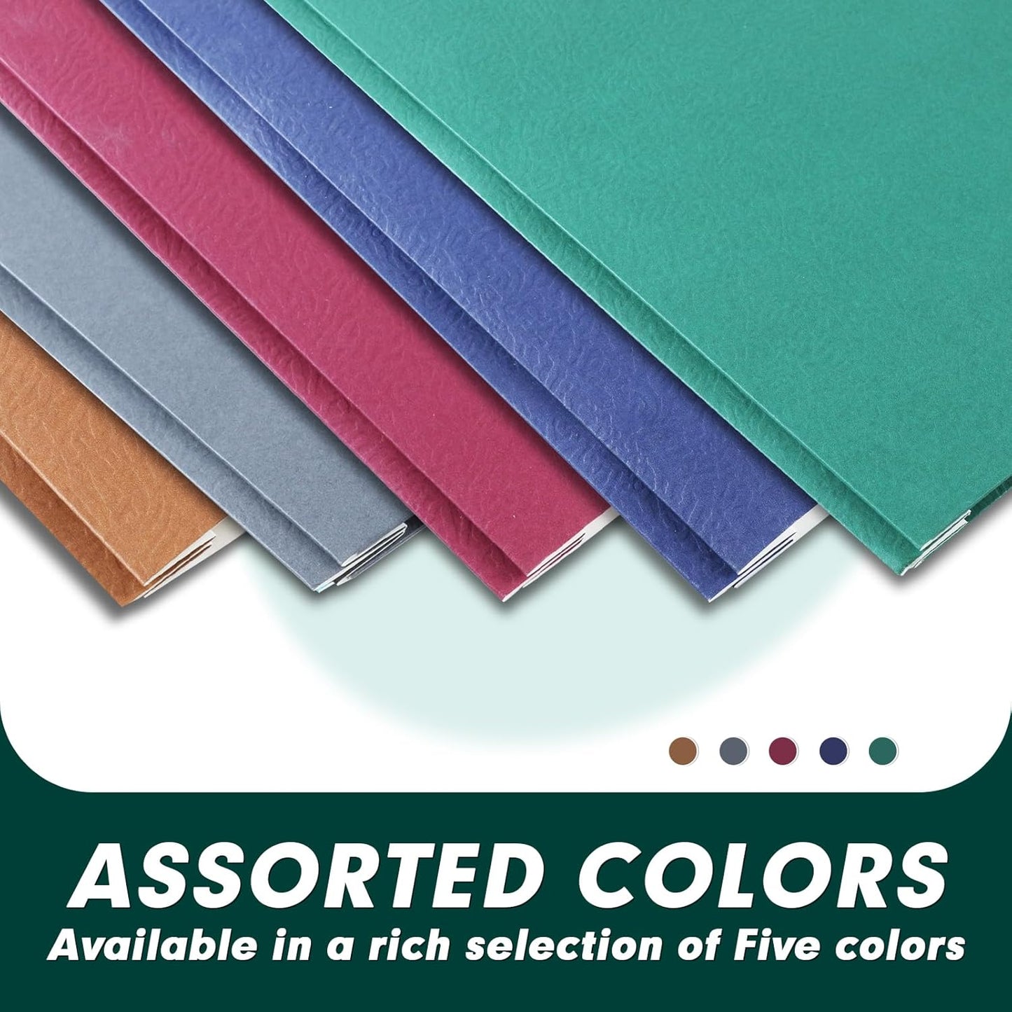 Two Pocket Folders, PANDRI 60 Pack Two Pocket Folders with Prongs, 2 Pocket 3 Prong Folders Designed for Office and Classroom, Letter Size, Assorted 5 Colors