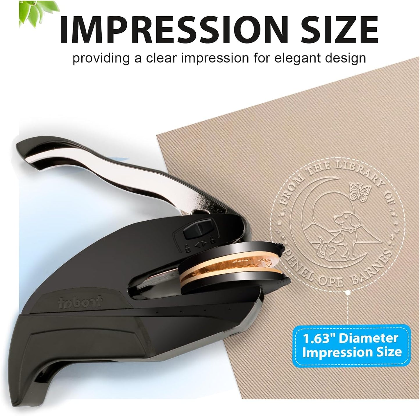 Custom Book Embosser | Personalized Book Stamp | Self Ink Rubber Stamp from The Library of | Customizable Embosser (Dog 9)