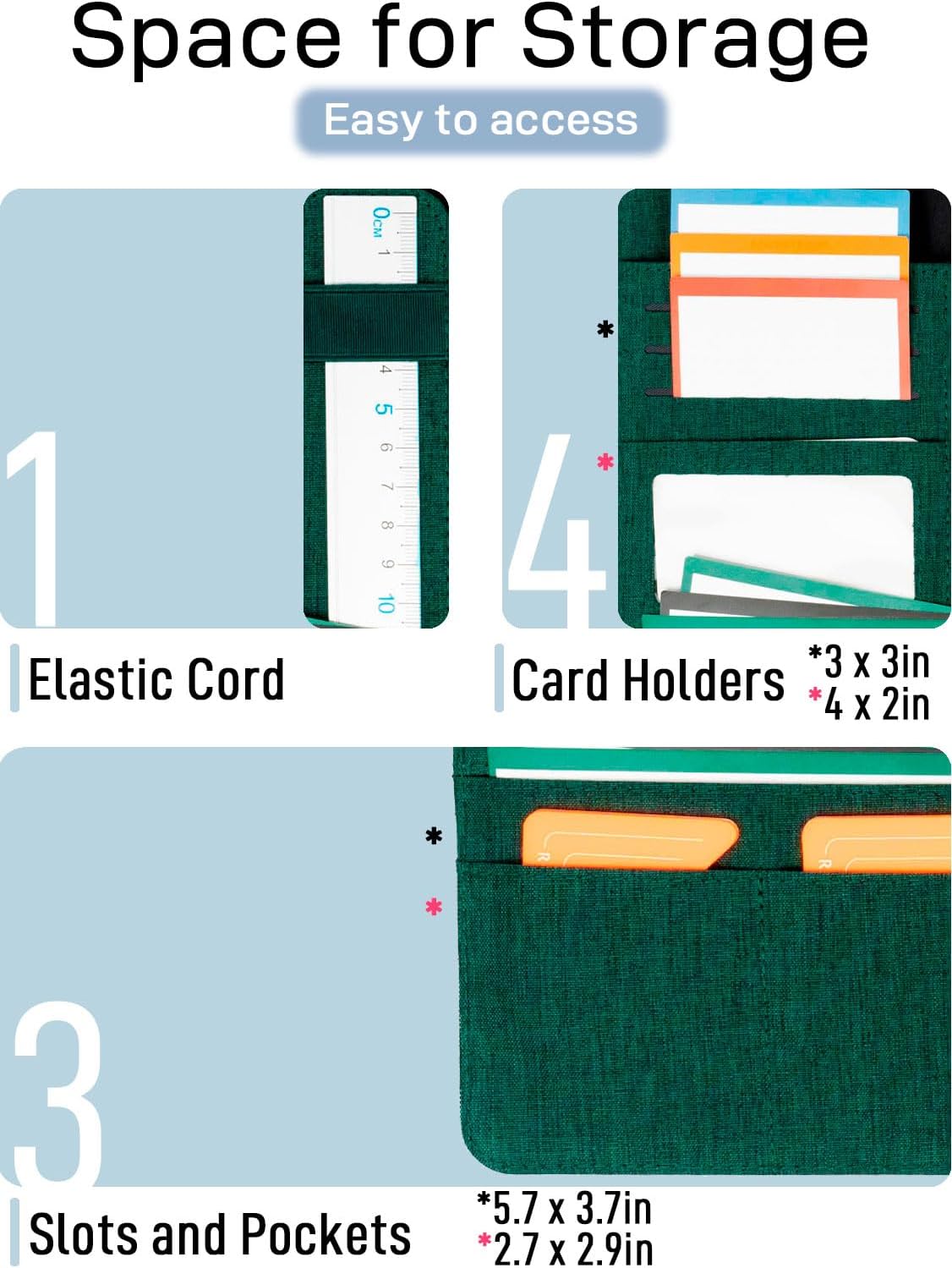 Sturdy Planner Cover for Rocketbook Smart Notebook - Water-Resistant Fabric Padfolio, Business Padfolio with Zipper Pen Pocket, Fits Executive Size A5, Rocketbook Accessories (Green)