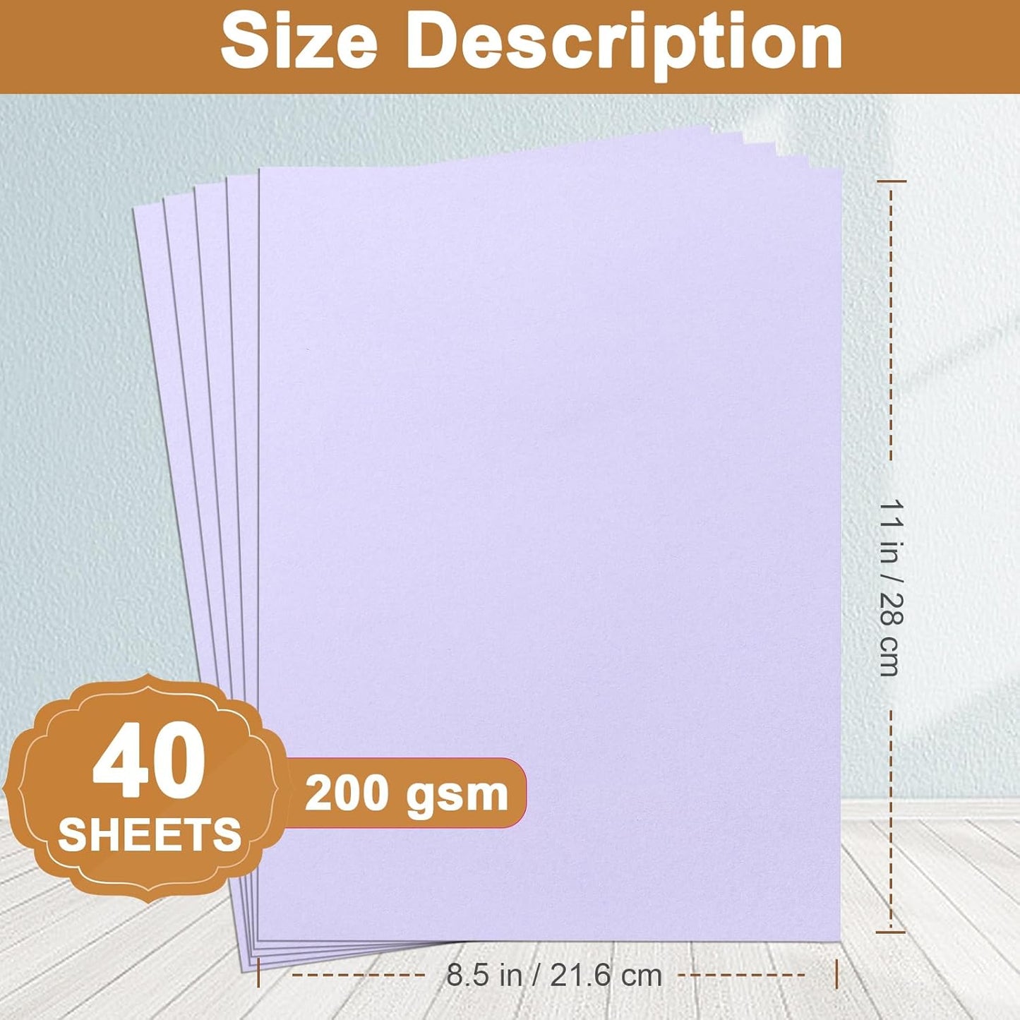 40 Sheets Purple Cardstock 8.5 x 11 Certificate Paper, 200gsm/75lb Premium Card Stock Printer Paper for DIY Cards Making, Business Cards, Wedding Invitations, School Crafting