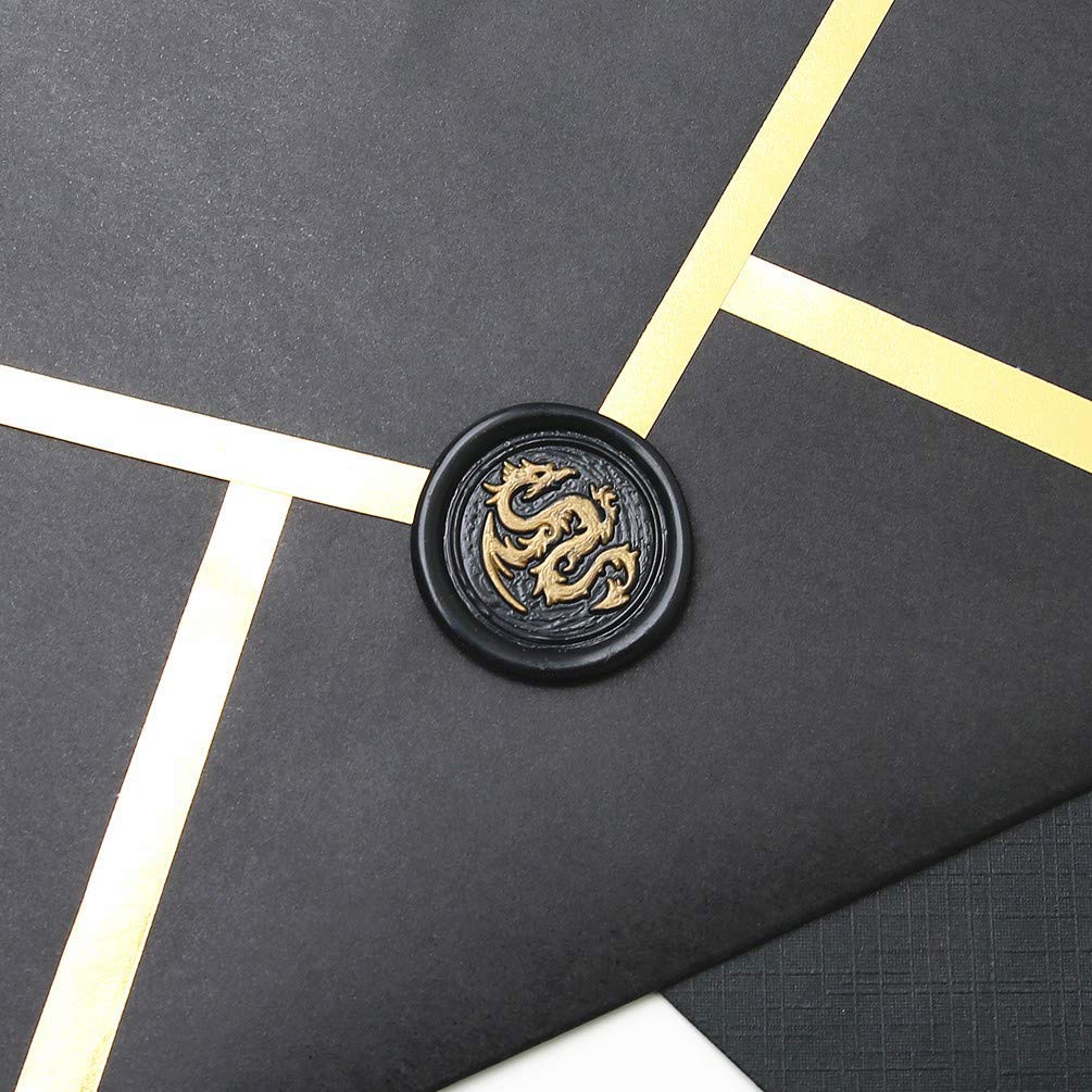 UNIQOOO Mailable Glue Gun Sealing Wax Sticks for Wax Seal Stamp - Black Color, Great for Wedding Invitations, Cards Envelopes, Snail Mails, Wine Packages, Gift Ideas, Pack of 8