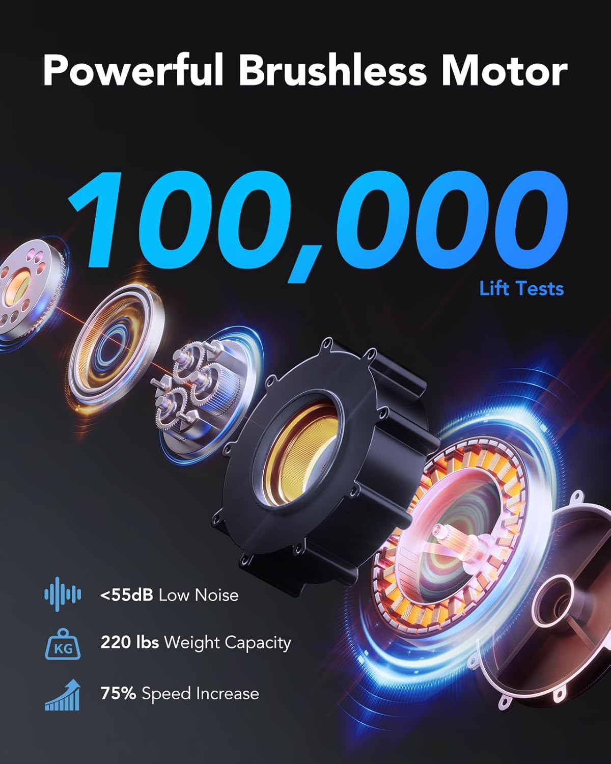 HUANUO 60 x 30 inch Large Standing Desk, Powerful Brushless Motor Large Height Adjustable Table, 4 Memory Preset Stand Up Work Station Sit Stand Desk, Home Office with Thick T-Shaped Frame