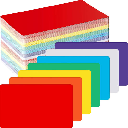 Harloon 100 Pcs Dry Erase Index Cards 3 x 5 Inch Laminated Reusable Dry Erase Note Cards Sheets for Office to Do List(Colorful)