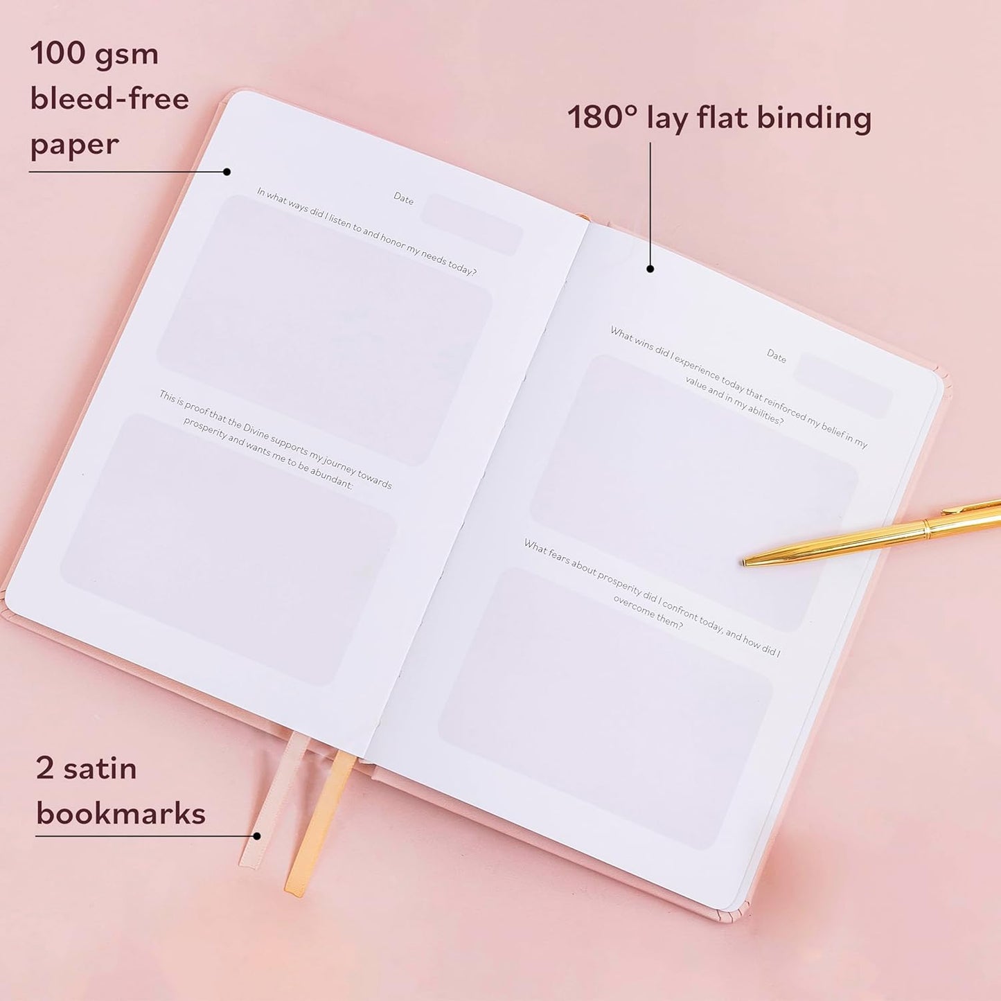 Manifestation Journal - Worthy of Abundance - Manifest Rich Life, Develop Millionaire Money Mindset - Daily Guided Gratitude Luxury Miracle Planner with Prompts for Women & Men Gift