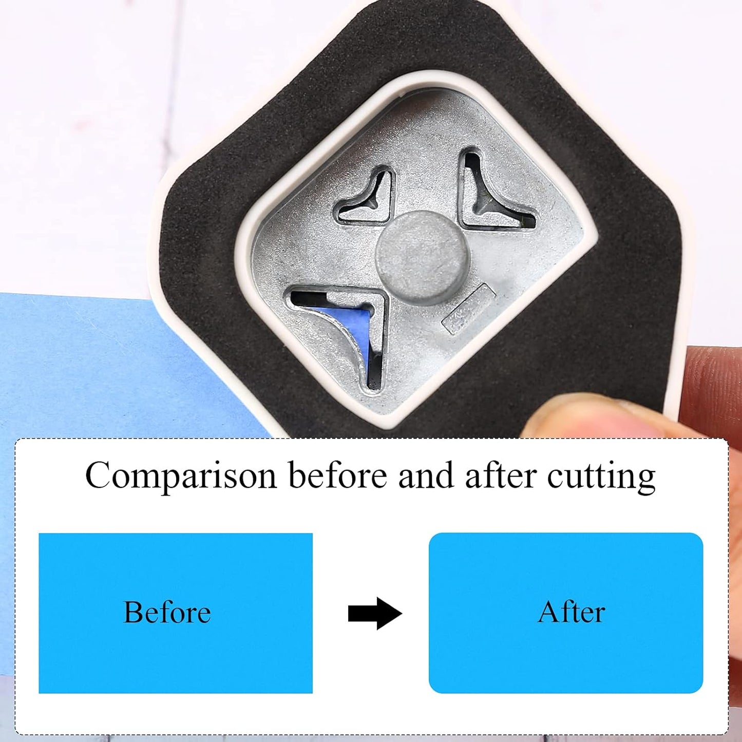 LOONENG 3 Way Rounded Corner Punch, 4mm, 7mm, 10mm 3 in 1 Corner Cutter for Paper Crafts, Laminator, Cardstock, DIY Projects, Photocards, Card Making and Scrapbooking