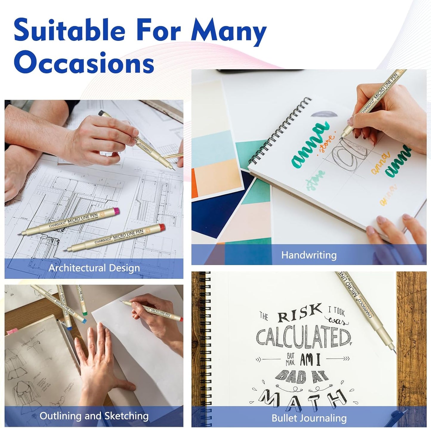 01 Micro Pen, Fine Point Pen with 24 Colors, Waterproof Archival Ink, 0.25mm Fineliner Ink Pens for Artist Illustration, Sketching, Anime, Manga, Technical Drawing and Scrapbooking