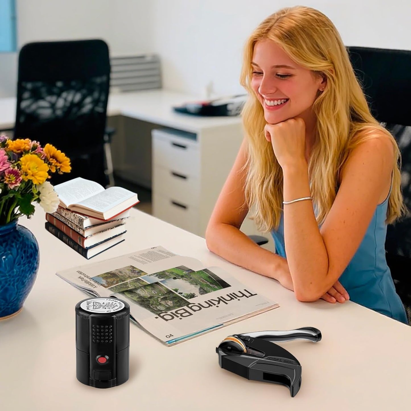 Wedding Embosser | Personalized Book Stamp | Monogram Embosser Stamp Customizable Rubber Stamp (Wedding 8)