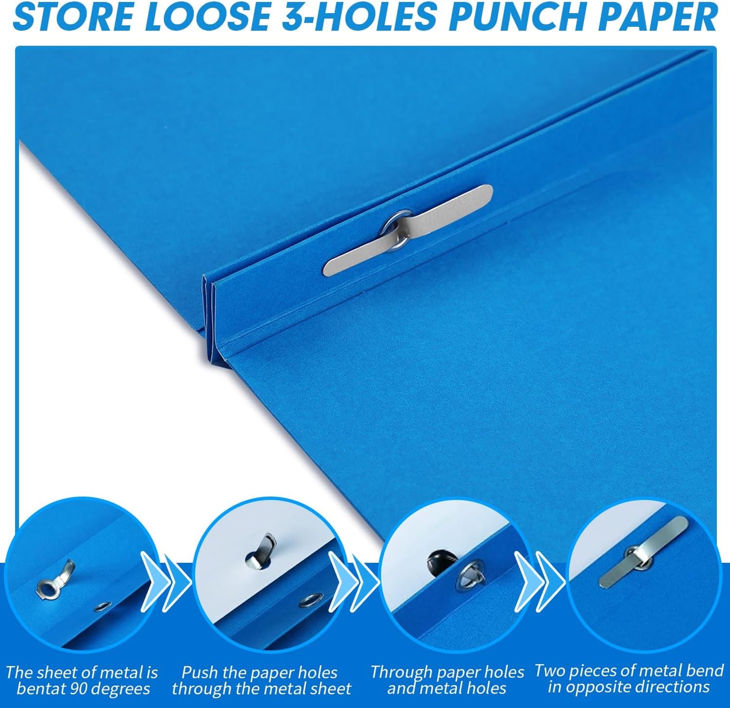 Two Pocket Folders, RAZCC 75 Pack Two Pocket Folders with Prongs, 3 Prong Folders Fit Letter Size Paper, Pocket Paper File Folders for School Office Home Business, Assorted 5 Colors