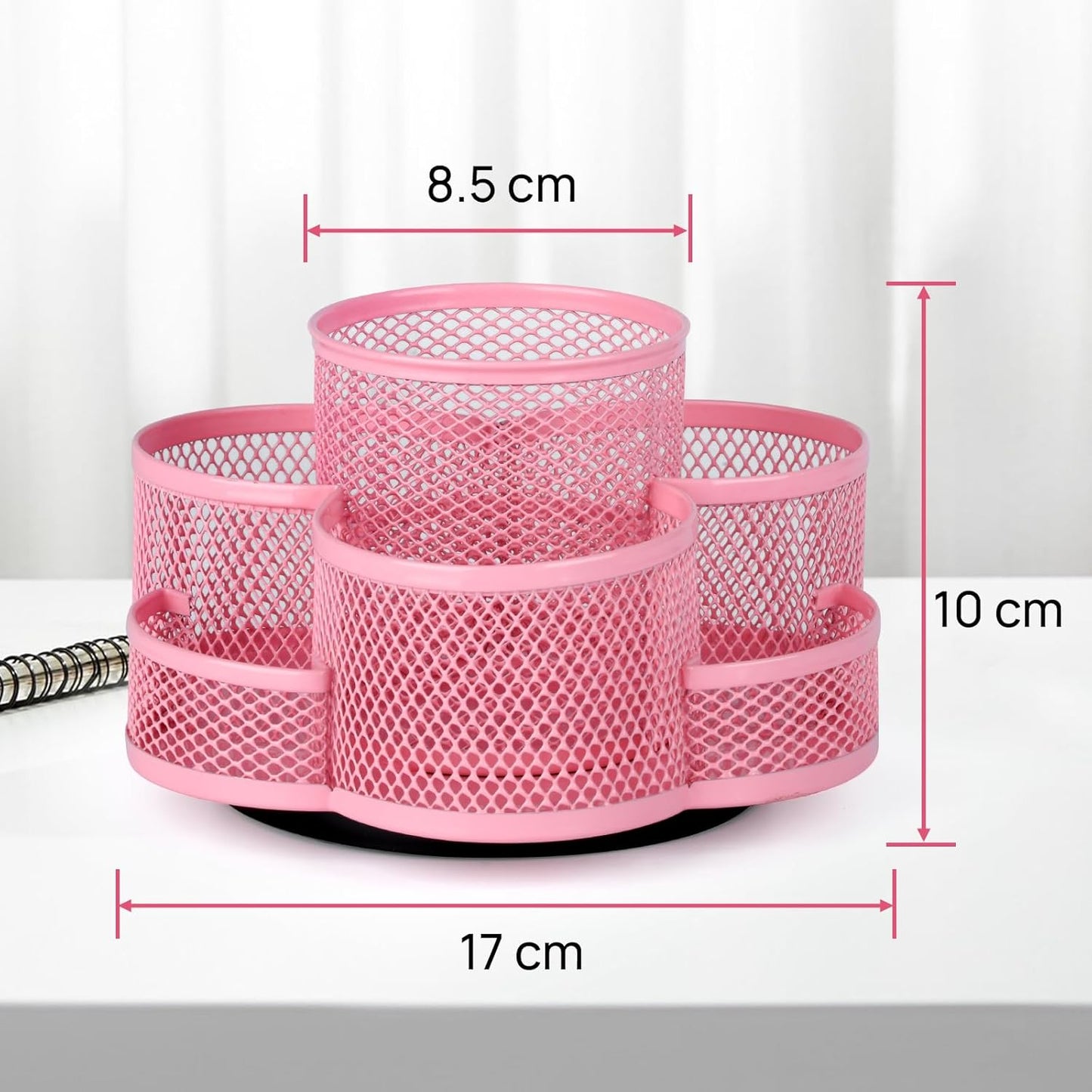 Pink Pen Holder for Desk, Rotating Pencil Holder, Cup Holder for Desk Office, Pen Organizer