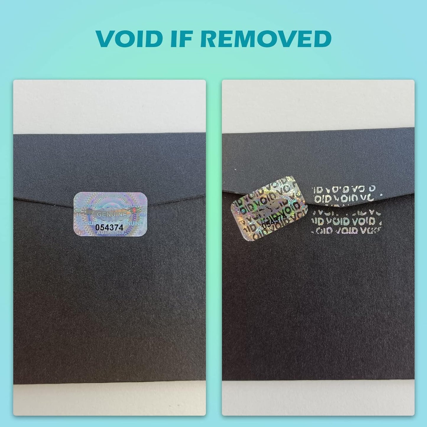 Holographic Tamper Evident Stickers 380pcs Security Sticker Warranty Void Seal Tamper Proof Labels with Unique Sequential Serial Numbering (1 X 0.6 Inch,GQYH)