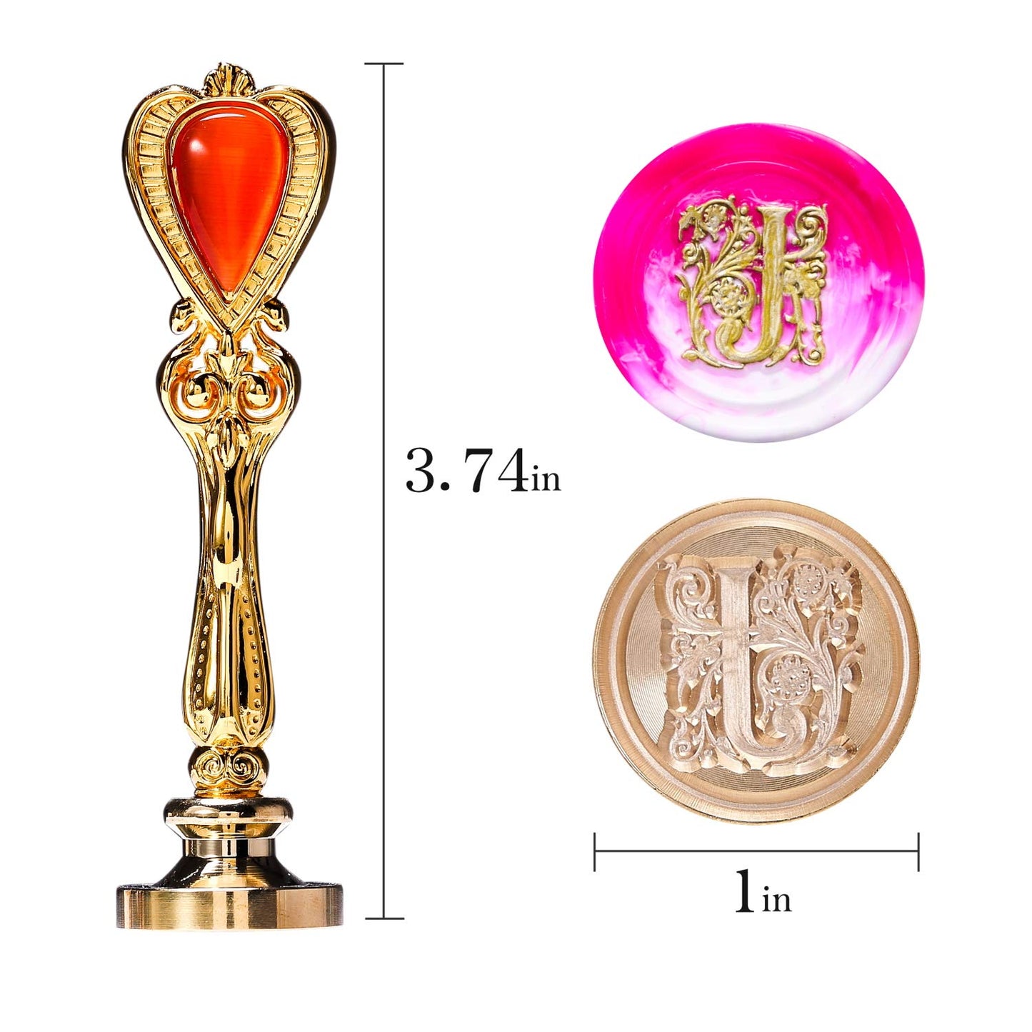 Letter J Alphabet Sealing Stamp, Alphabet Wax Seal Stamp for Envelope Wedding Invitation, Gold