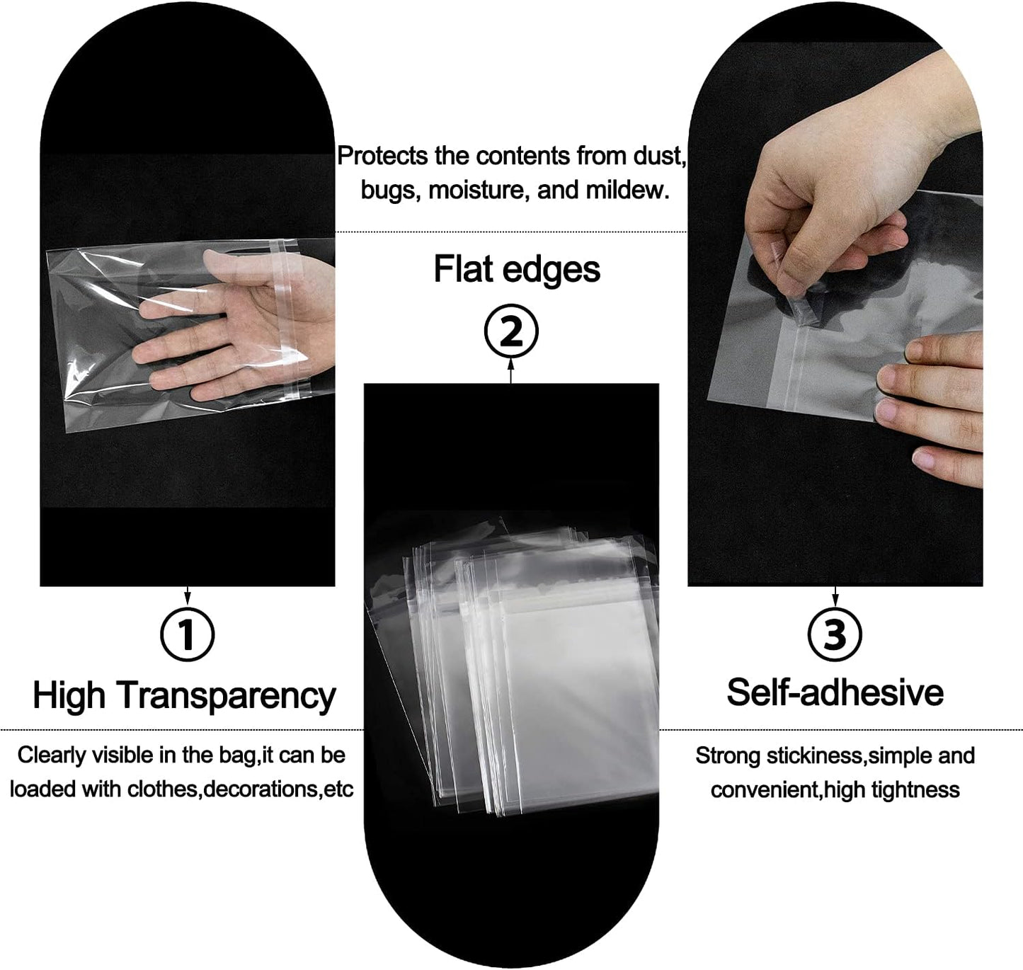 AUEAR 11" x 14" (100 Pack) Clear Plastic Sleeves - Acid Free 1.6mil Crystal Resealable Bags -Fit for 11x14 Prints, Photos, Documents, Clothing, T-Shirt