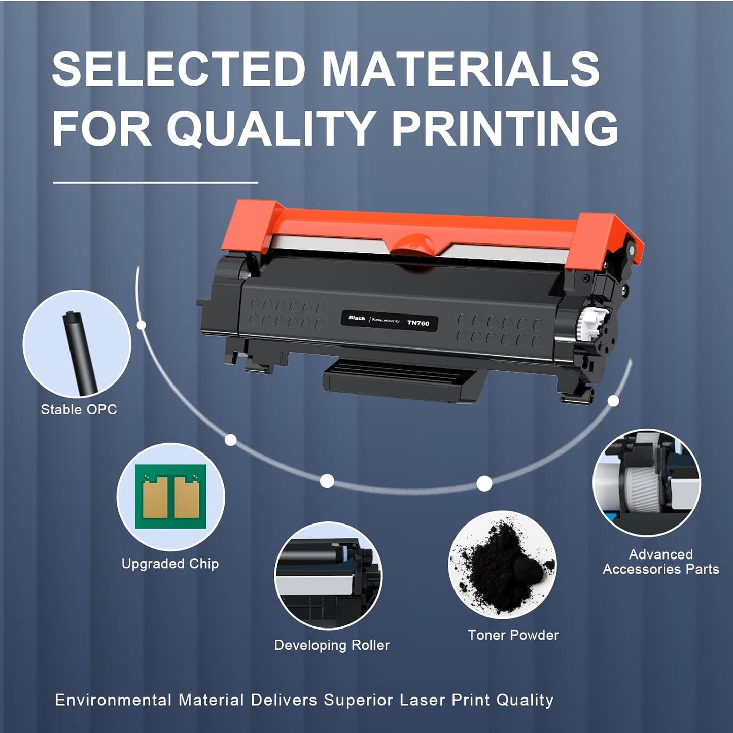 Comatible TN760 Toner Cartridges Replacement for Brother TN760 TN-760 TN730 TN-730 TN 760 Toner Use with MFC-L2710DW MFC-L2750DW HL-L2350DW DCP-L2550DW HL-L2395DW HL-L2370DW HL-L2390DW Toner Cartridge