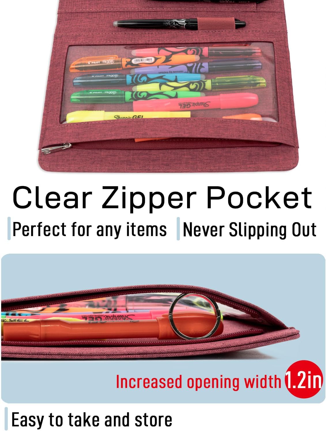 Sturdy Planner Cover for Rocketbook Smart Notebook - Water-Resistant Fabric Padfolio, Business Padfolio with Zipper Pen Pocket, Fits Executive Size A5, Rocketbook Accessories (Fuchsia)