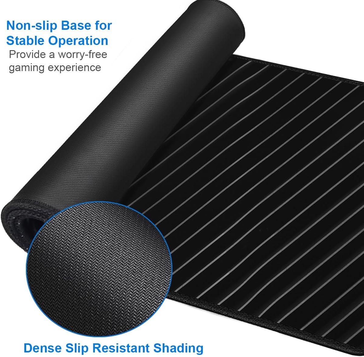 Large Mouse Pad, 31.5x15.7 inch Large Extended Computer Keyboard Mouse Mat, Water Resist Non-Slip Mousepad Rubber Base Long XXL Desk Mouse Pad for Work & Gaming, Office & Home, Grey Lines