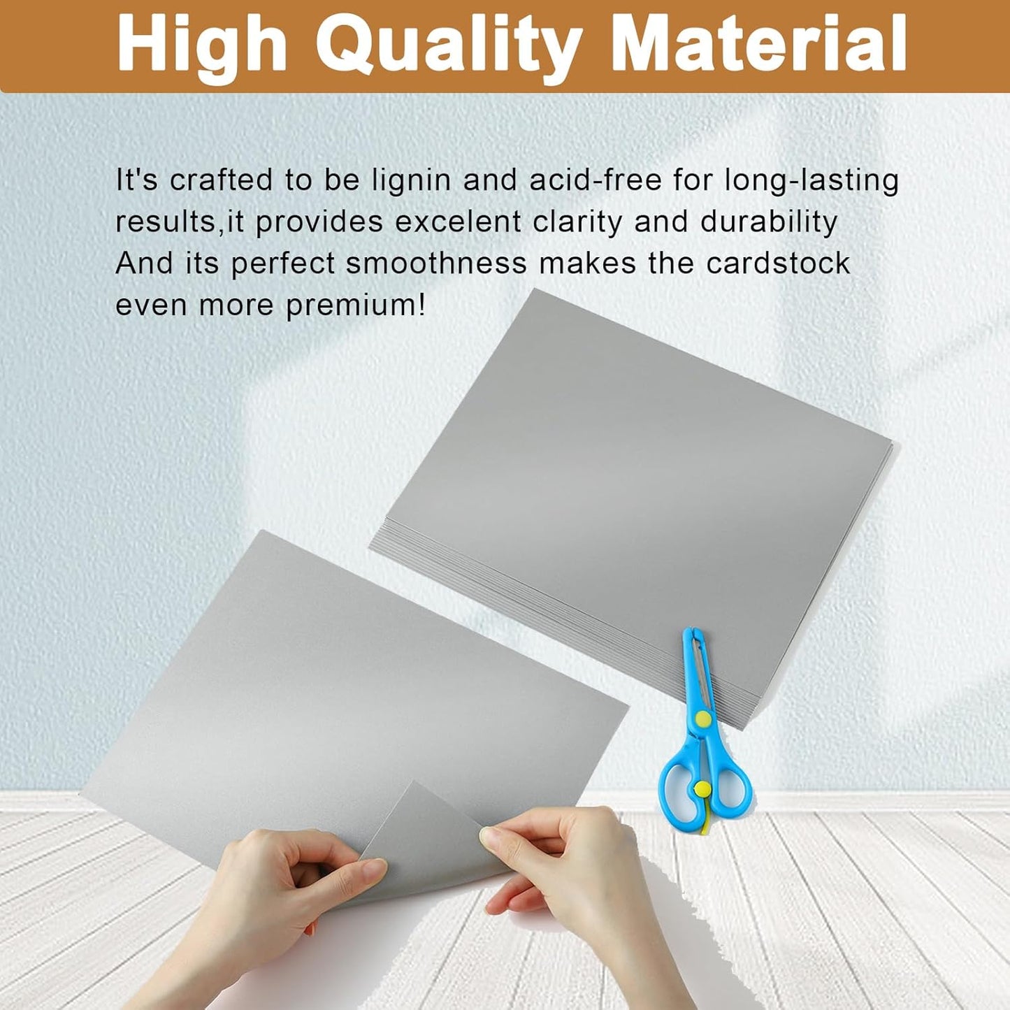 120 Sheets Shimmer Silver Cardstock 8.5 x 11 Craft Paper, 250gsm/92lb Heavyweight Certificate Paper Card Stock for DIY Card Making, Wedding Invitations, Thank You Cards, Business Cards