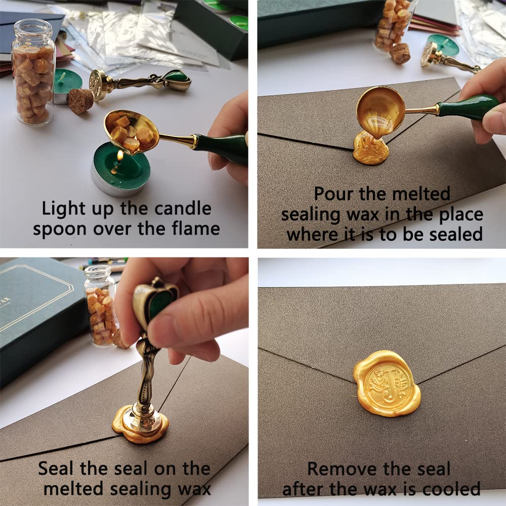 Fancy Letter D Wax Seal Stamp Set - European Style Kit With Gift Box, Vintage Personalized Stamp for Cards and Invitations