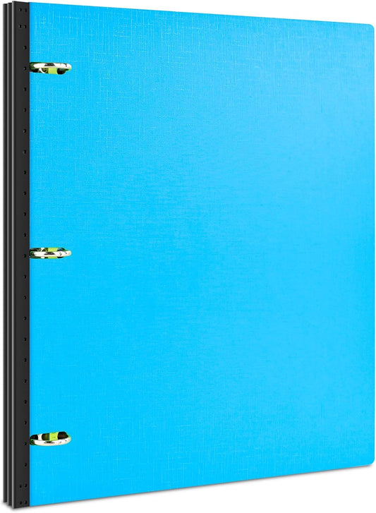 INFUN Telescoping 3 Ring Binder, Portable Plastic 0.75 inch 3 Ring Binder with Telescoping Spine and Foldable Front Cover Holds 8.5" x 11" Paper for School,Office and Homes-Blue
