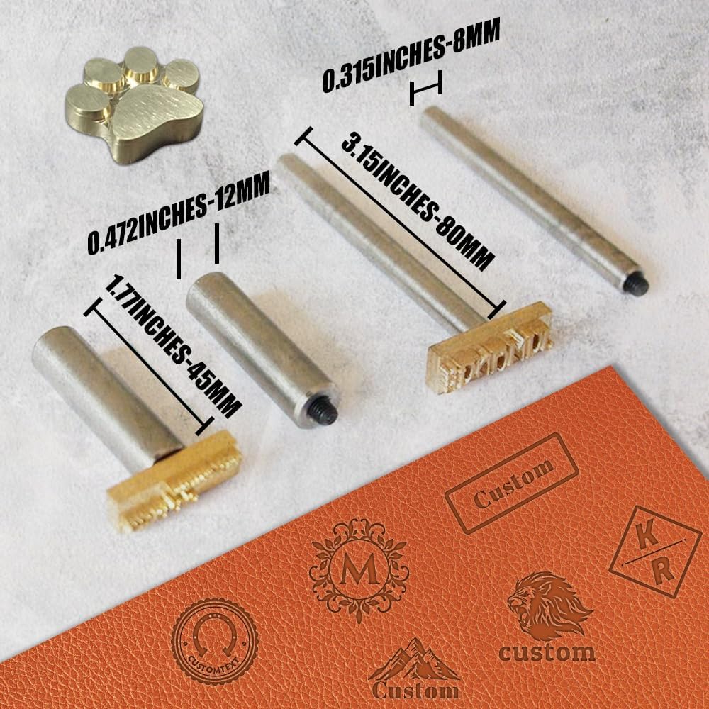 Custom Leather Stamp Personalized Embossing with Text Image Logo Crafting Tool Gift for Leather Craftsman