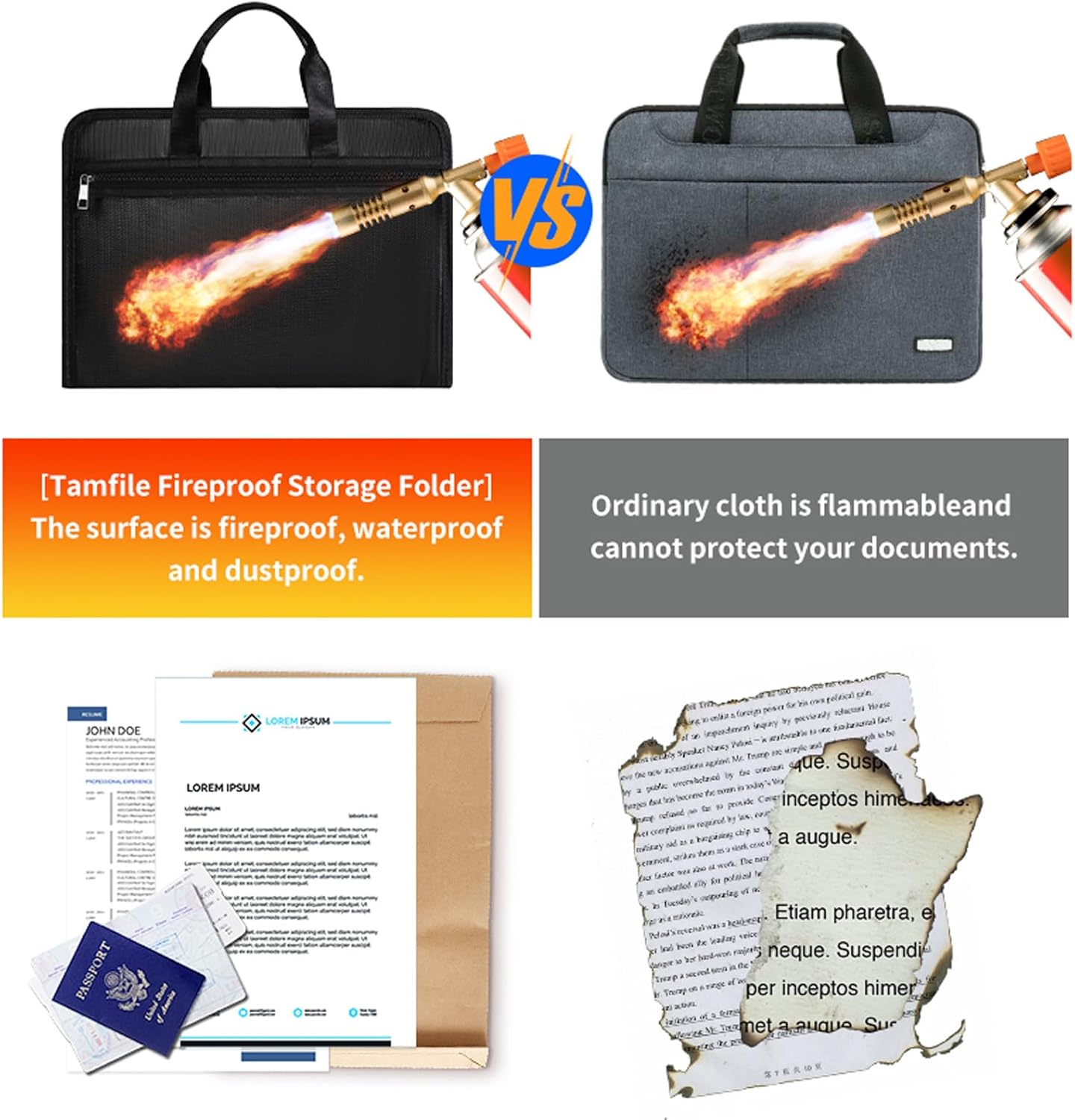 Accordion File Organizer Fireproof Expanding Folder - 13 Pockets, Letter A4 Size, Index Tabs,Organize Bills, Receipts & Important Documents Easily,Home Office & School