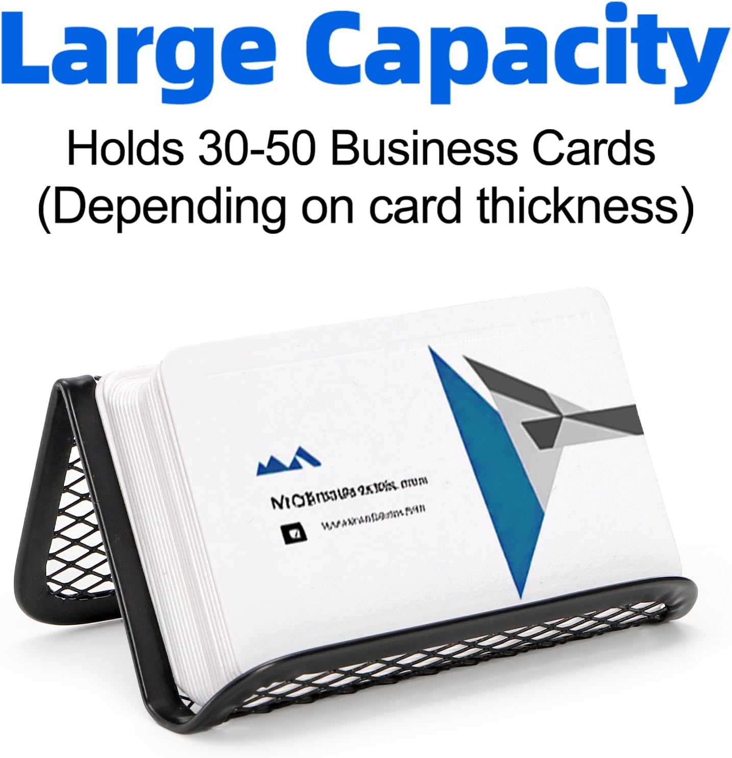 Suwimut 12 Pack Business Card Holder for Desk, Metal Mesh Business Card Stand Desktop Display Rack, Black Business Card Organizer Holds up to 50 Name Cards for Office