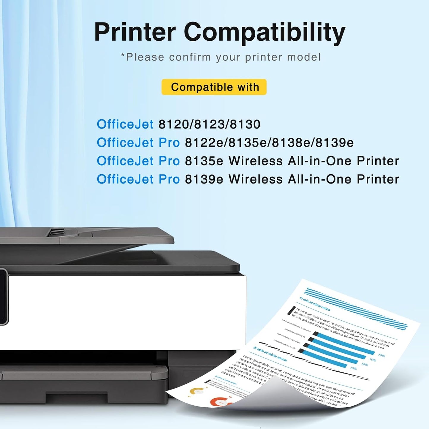 923 Ink Cartridges Combo Pack Without Chip Replacement for HP 923 Ink Cartridges for hp Printers Work for HP OfficeJet 8130e 8135e 8138e 8139e 8130 OfficeJet 8120 8122e 8123 Printer,4 Pack