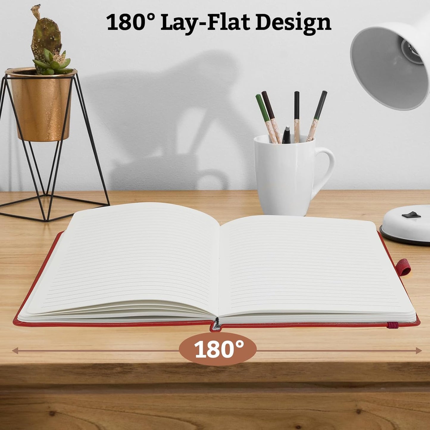 Hardcover Lined Bullet Dotted Journal Notebook, A5 140 192 Pages 100 120Gsm Paper College ruled for School,Work,Travel,and Daily Planning，5.7''*8.3'' (2, Burgundy, A5 Lined)