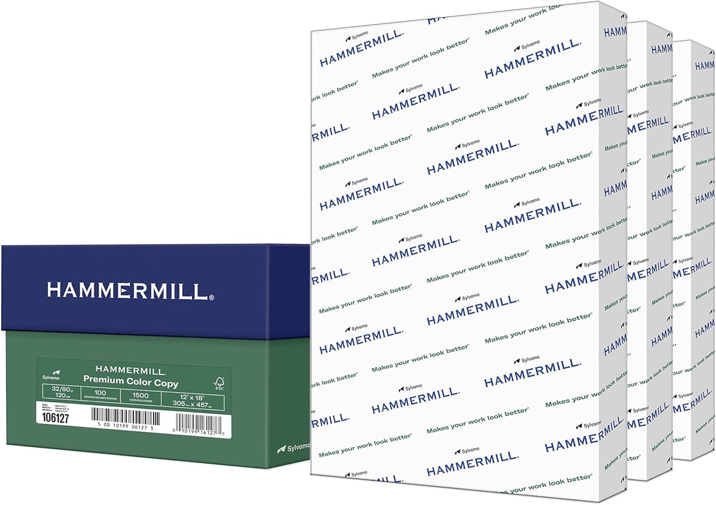 Hammermill Printer Paper, Premium Color 32 lb Copy Paper, 12 x 18 - 3 Ream (1,500 Sheets) - 100 Bright, Made in the USA, 106127C
