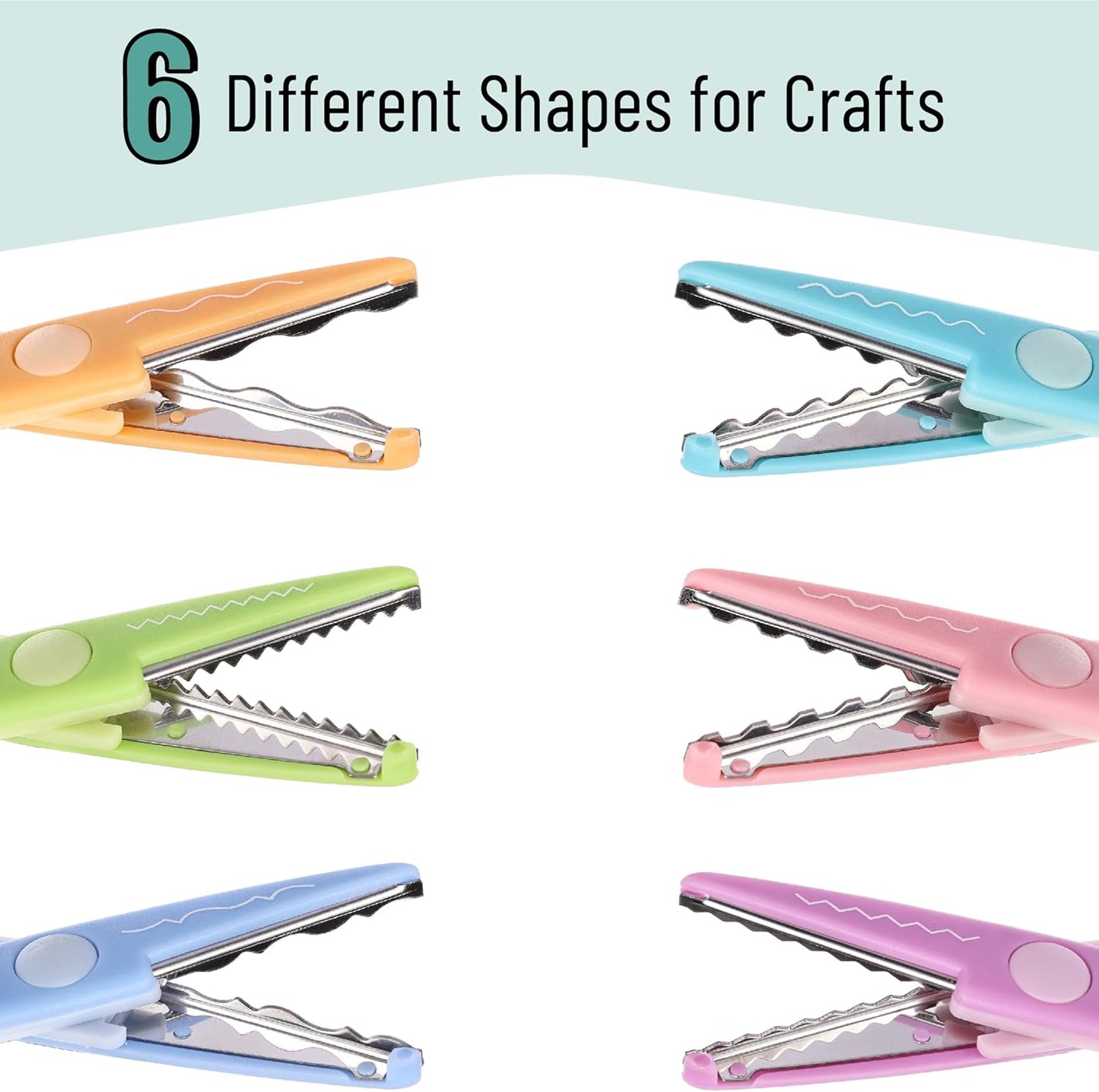 Mr. Pen Craft Scissors - Decorative Edge, 6 Pack, Rainbow Color, Zig Zag Pattern, Scrapbooking & Fancy Scissors for Crafting