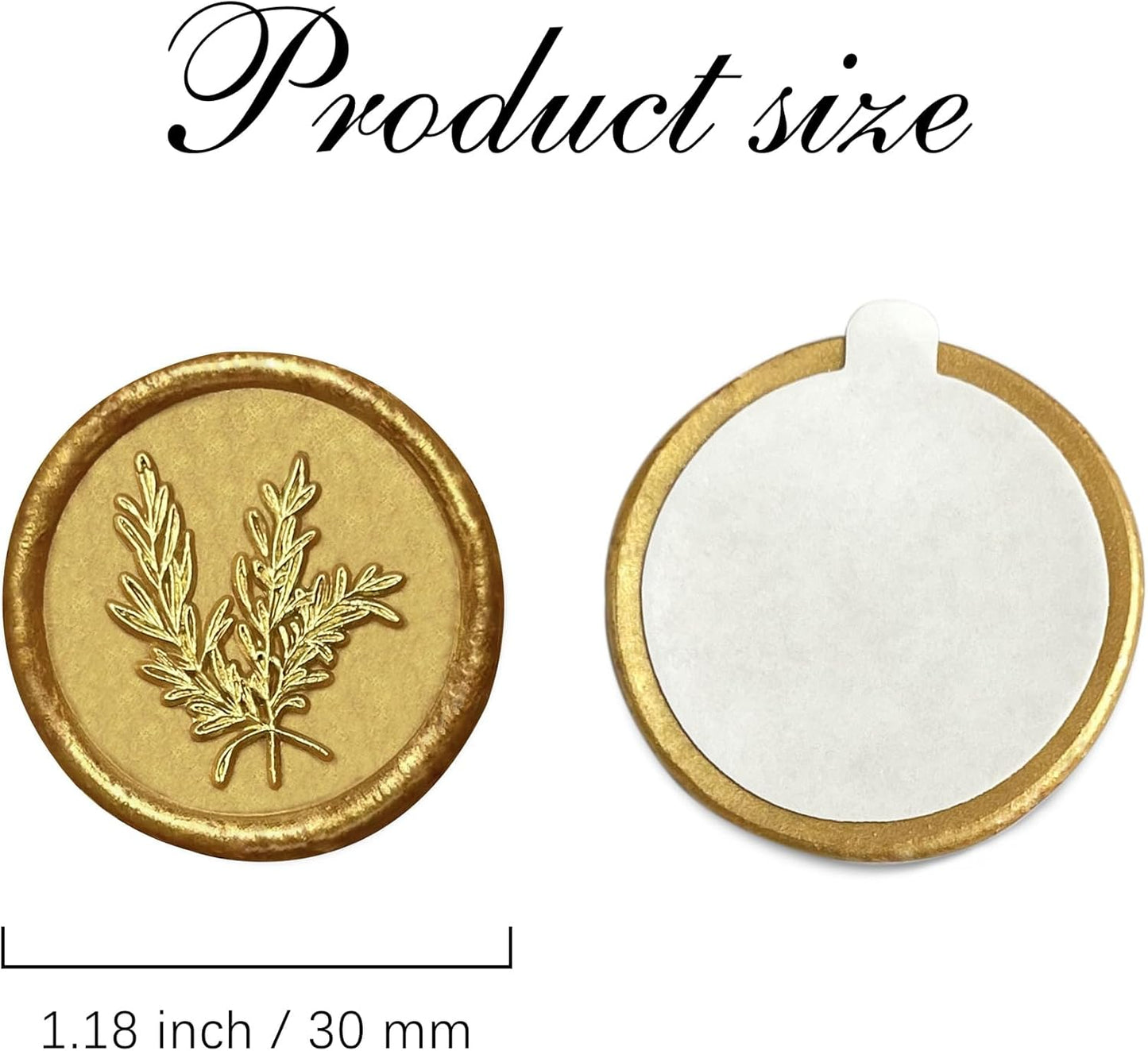 25pcs Gold Wax Seal Stickers - Handmade Envelope Seals, Self-Adhesive, Wedding Party Invitations, Envelope, Gift Wrap, Christmas (Gold Rosemary Style)