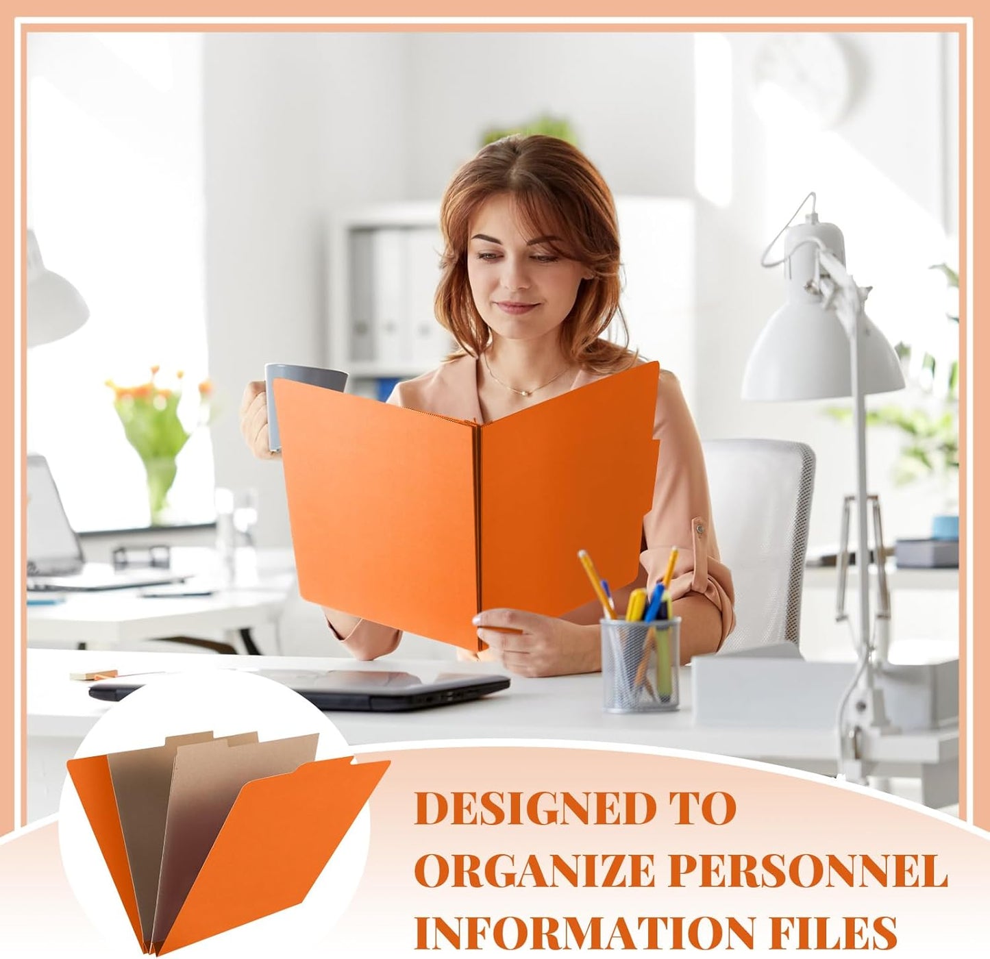 36 Pcs Classification Folders Letter Size, 2 Pocket Dividers Pressboard File Folder with Fasteners, Expanding File Organizer Bulk for Teachers, Clergy, Office, Church, Christmas (Orange)