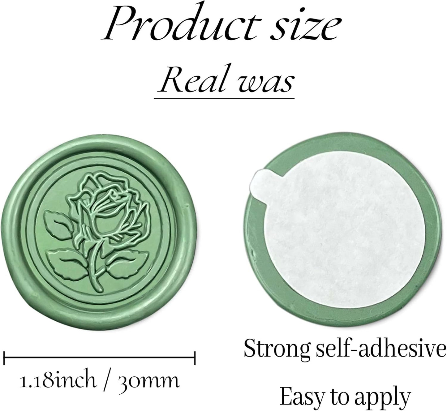 25Pcs Wax Seal Stickers Handmade Envelope Seals Self Adhesive Wax Stickers for Wedding Party Invitations, Envelope, Gift Wrap, Christmas(Rose Style, Olive Green)