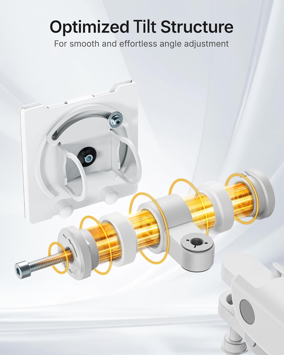 monTEK Single Monitor Arm with USB A/C, Ultrawide Monitor Stand for 17 to 57 Inch Curved Screen, Holds 59.4 lbs, Adjustable Gas Spring Arm, 75/100 VESA Mount, Clamp & Grommet Desk Mount, White