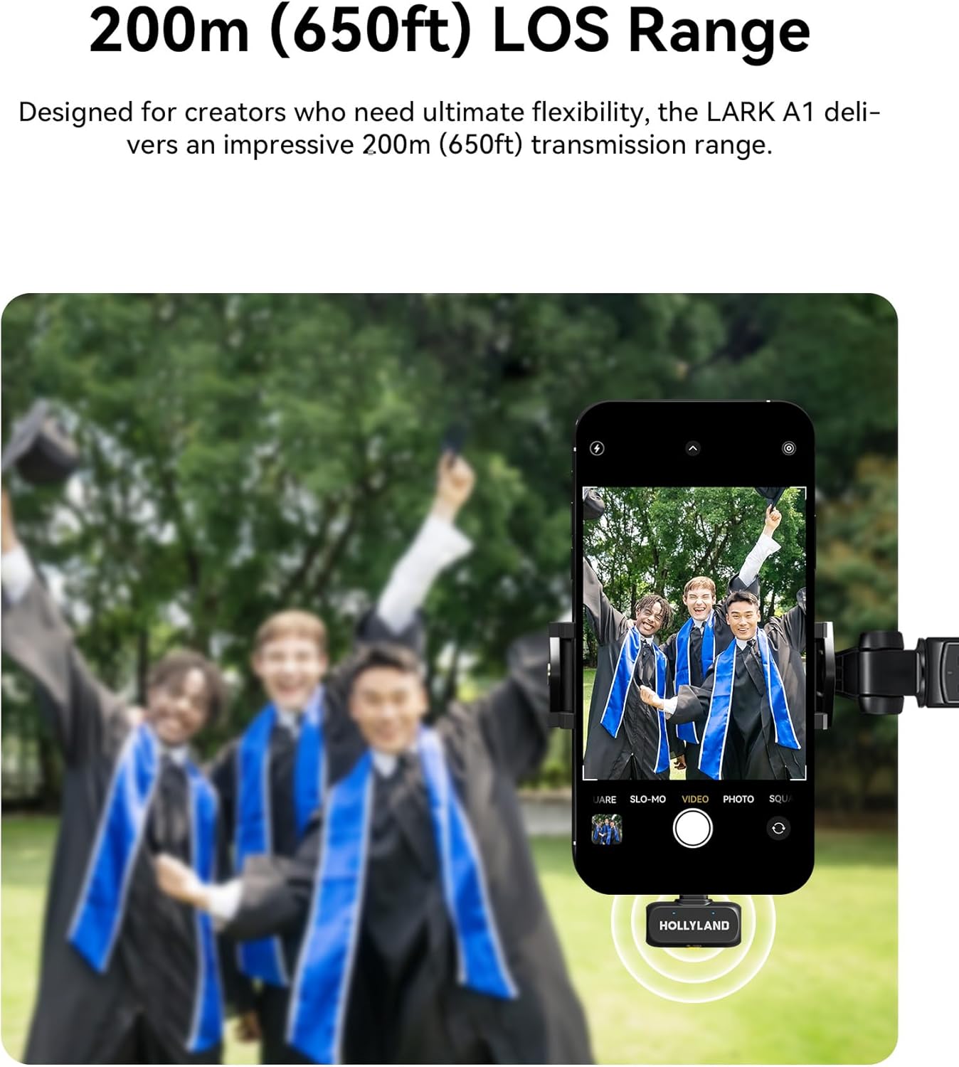 Hollyland Lark A1 Wireless Mini Microphone for iPhone & Android, 48kHz/24-bit, 3-Level Intelligent Noise Cancel, Microphone for YouTube, Podcast, Vlogging (White, 2TX + 2RX + Charging Case)