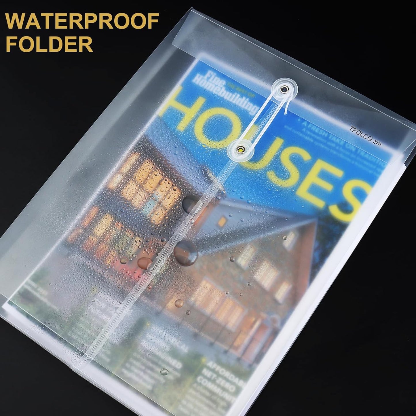 12 Pack Clear Plastic Envelopes with String Tie Closure,A4 Letter Size,TFDLCG zm Poly Reusable File Folders Project with1-1/4 Expansion,Paper Documents Organizer for Home, Office and Classroom