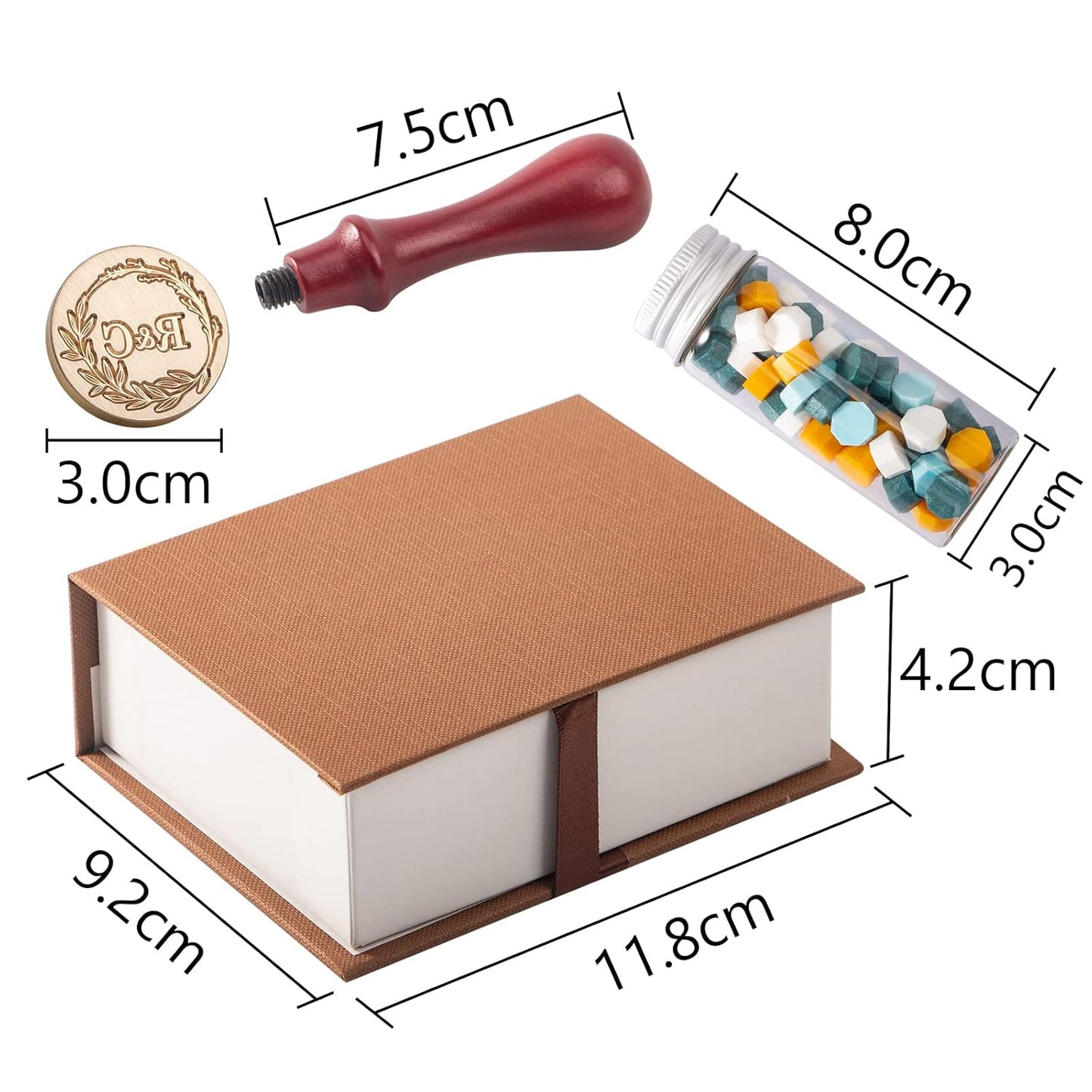 STAMTECH Custom Wax Seal Stamp - Wax Seal Stamp Kit with Gift Box Custom Wax Stamp Create Your Own Seals Great for Crafting Envelopes Gift Wrap Wedding Party Invitation and Decoration(1.18" Stamp)